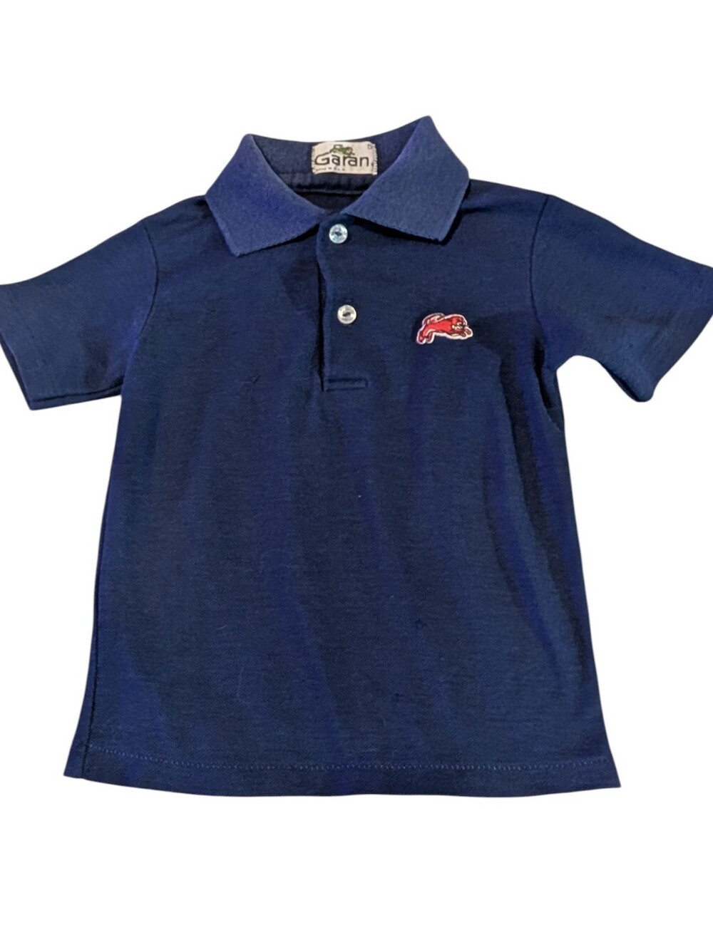 Vintage Kids Garan Embroidered Lion Blue Polo Top Size 5